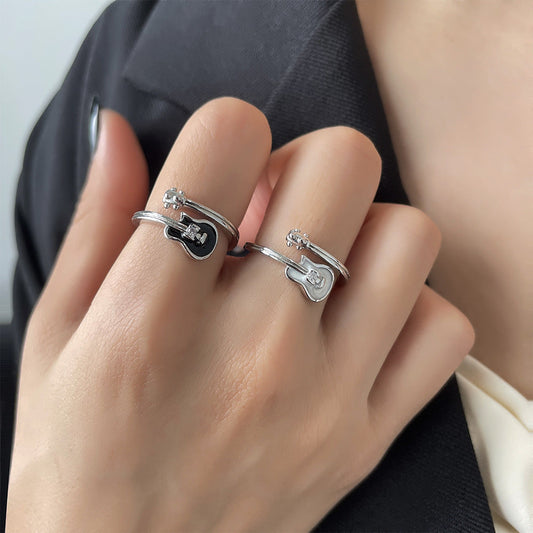 Cool Rock Style Black Musical Instrument Rings