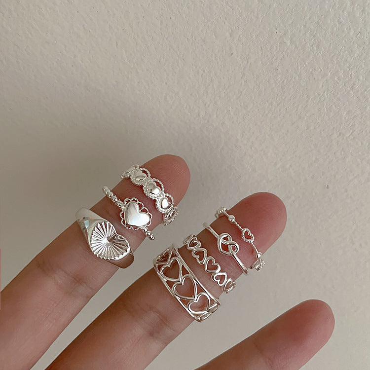 Heart Female French Retro Minority Design Sense Rings