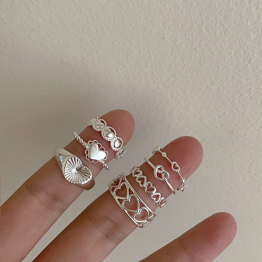 Heart Female French Retro Minority Design Sense Rings