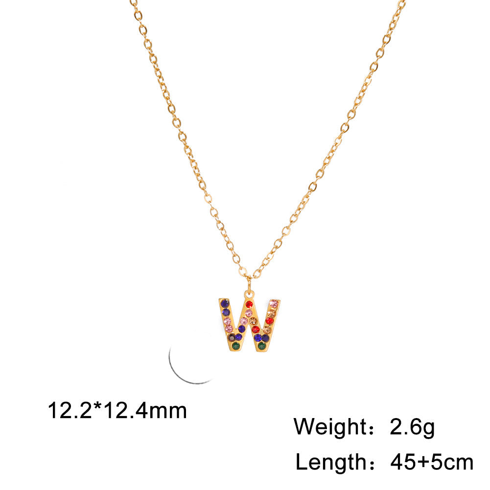 Titanium Steel Light Luxury And Simplicity Colorful Necklaces