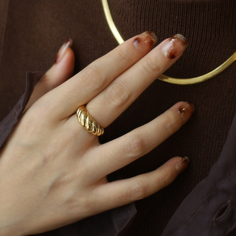 Women's For Retro Fashion And Personalized Sier Opening Hip Hop Rings