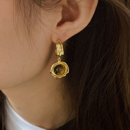 Color Tigereye Advanced Simple Amber Delicate Earrings