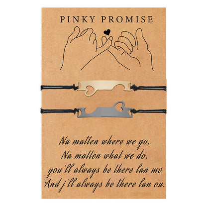 Couple Suit Stainless Steel Color Black And Bracelets