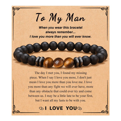 Hand Weaving Magnet Spacer Tigereye Black Bracelets