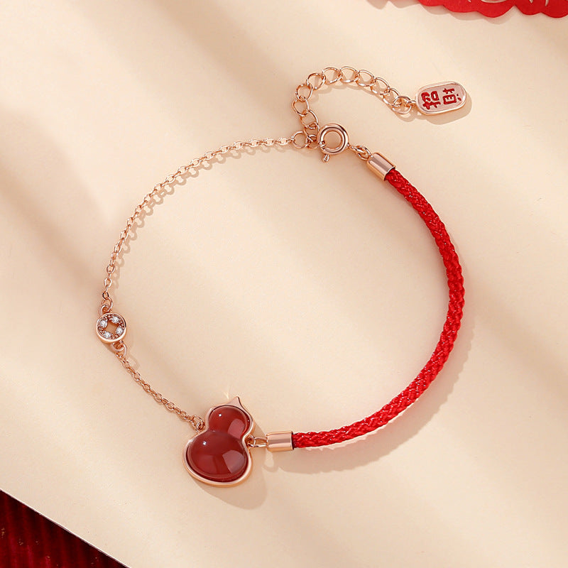 Women's Sier Good Fortune Gourd National Fashion Necklaces