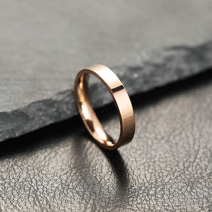 Titanium Steel Design Bright Surface Simple Stainless Rings