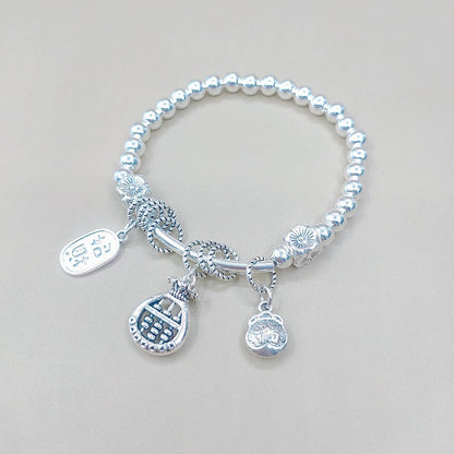 Women's Cat Crown Imitation Sliver Beads Retro Bracelets