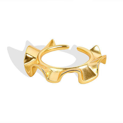 Style Niche Design Minimalist Versatile Irregular Wave Rings