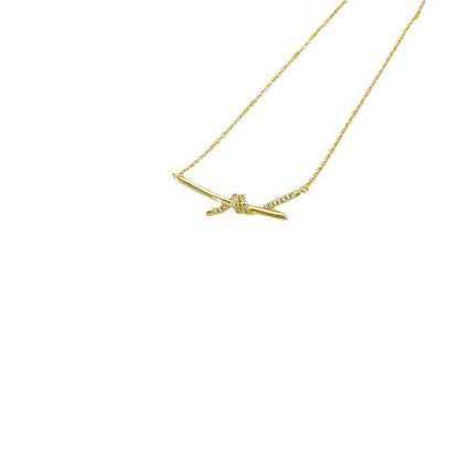 Rope Diamond Knot Electroplated Rose Gold Trendy Unique Pendant Necklaces