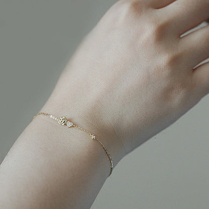 Women's Sier Gold-plated Romantic Rose Shape Love Bracelets