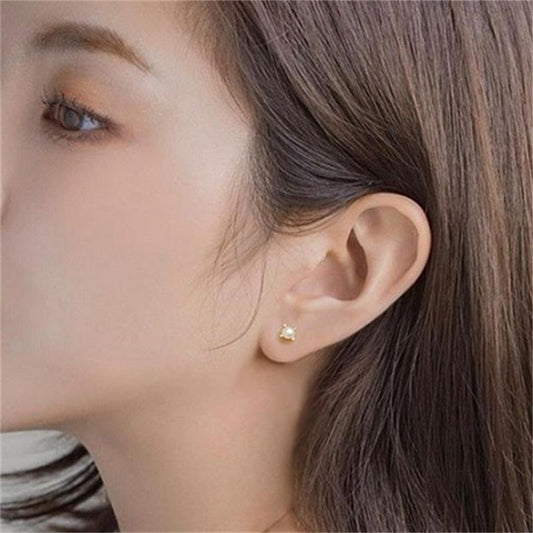 Sier Pearl Simple And Light Luxury Earrings