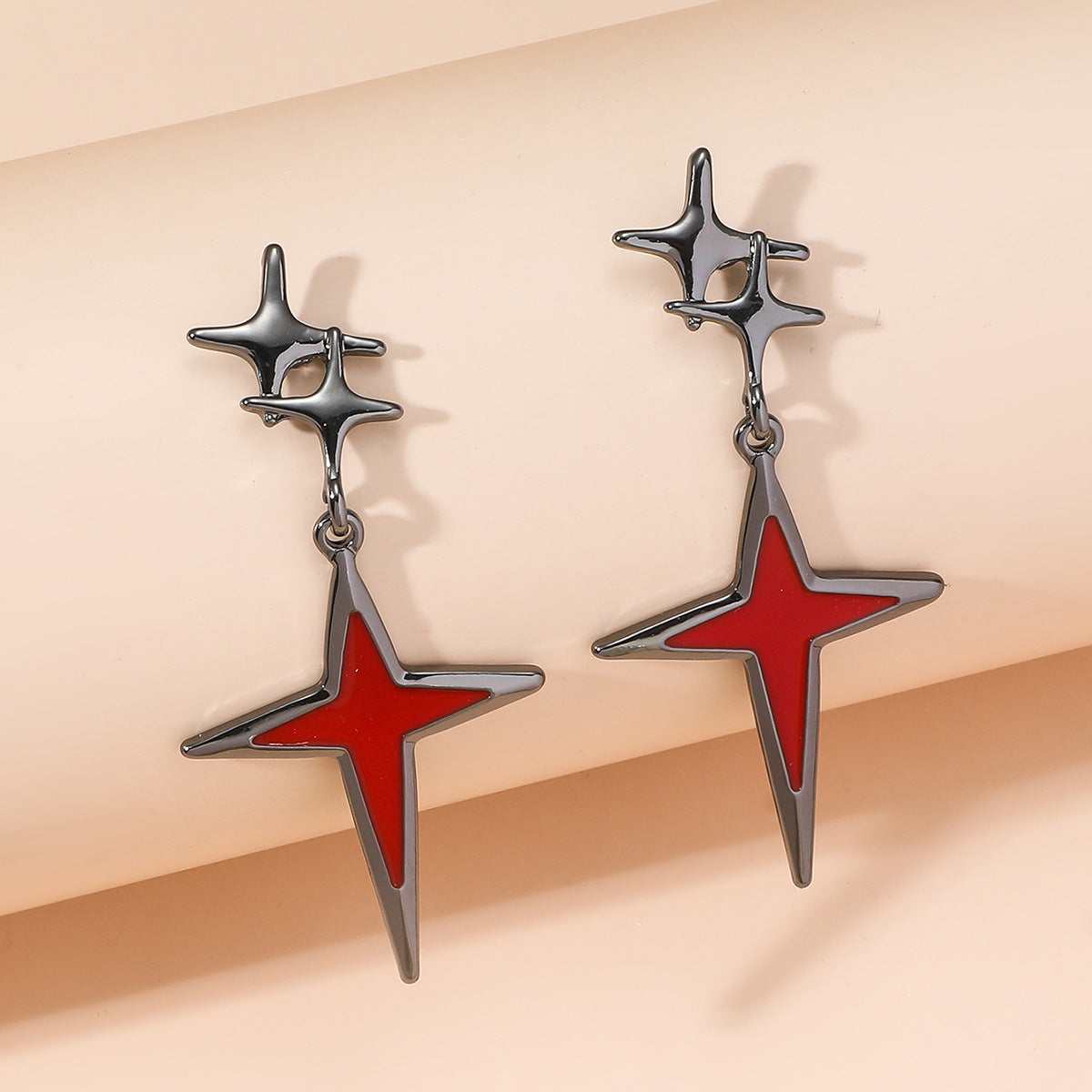 Trendy Fashion Personality Sier Four Stars Rings