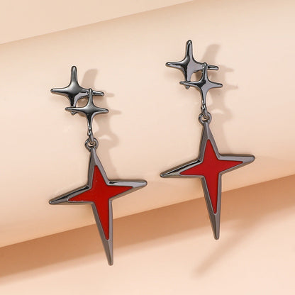 Trendy Fashion Personality Sier Four Stars Rings