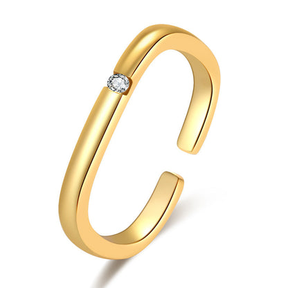 Artistic Gold Plated Square Open Ms. Rings