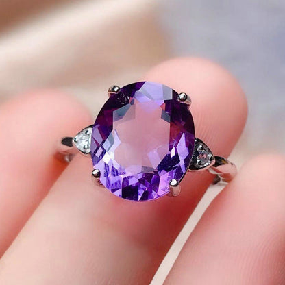 And Fashionable Simulation Amethyst Tourmaline Open Female Live Rings