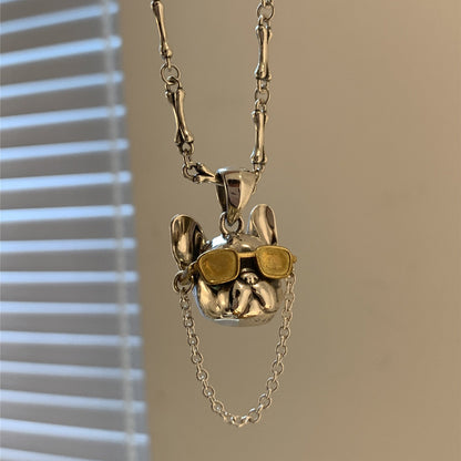 Sterling Sier Retro Unique Gold And Contrast Color Necklaces