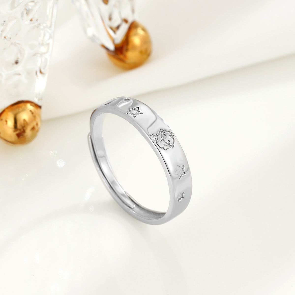 Sterling Sier Little Prince Rose Personality Rings