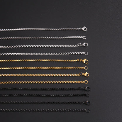 Gold Plating Black And Golden Steel Necklaces