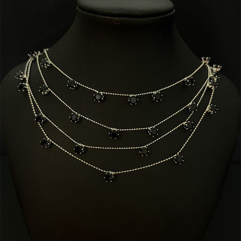 Starry Rose Zircon Fashion Wedding Tassel Necklaces