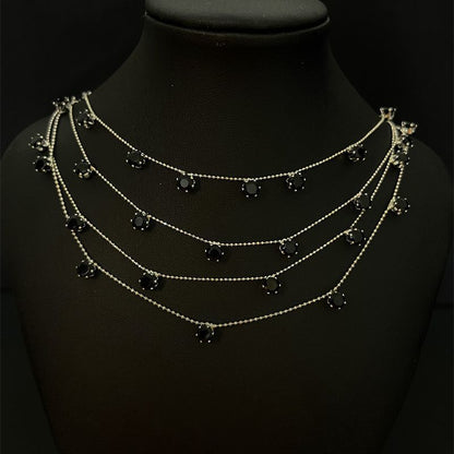 Starry Rose Zircon Fashion Wedding Tassel Necklaces