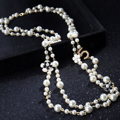 Classic Style Pearl Golden Number Snowflake Necklaces