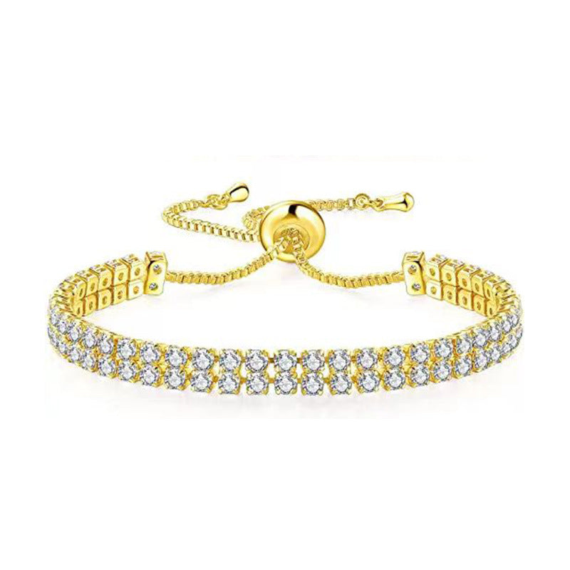 White Suit Zircon Tennis Pull Single Bracelets