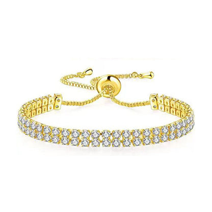 White Suit Zircon Tennis Pull Single Bracelets