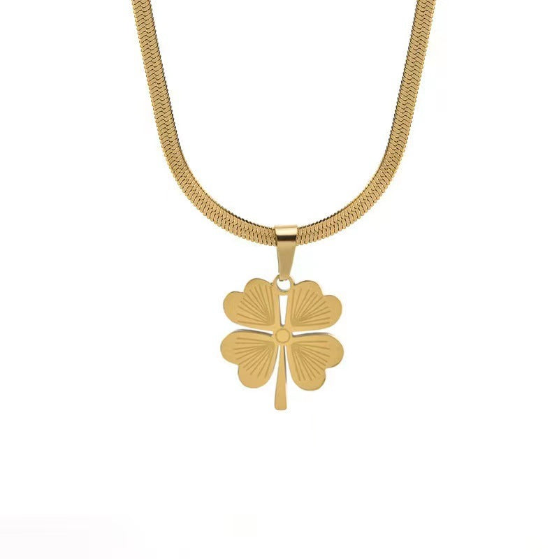 Women's Clover Design Sense Light Luxury Minority Titanium Necklaces