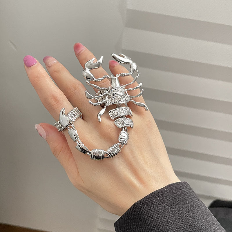 Metal Scorpion Chain Female Hip Hop Rings