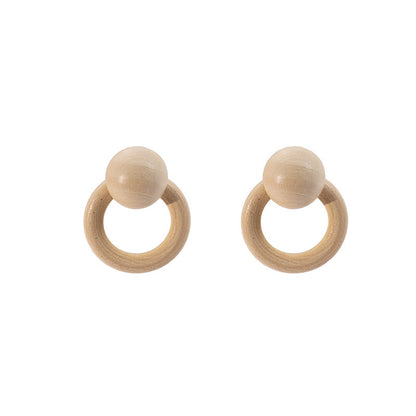Simple Round Color Matching Eardrops Hollow Rings