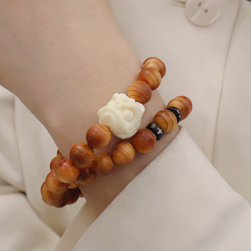 Bodhi Lotus Seedpod Pendant Double Circle Bracelets