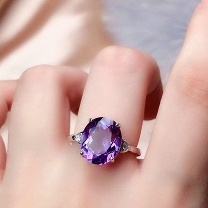 And Fashionable Simulation Amethyst Tourmaline Open Female Live Rings