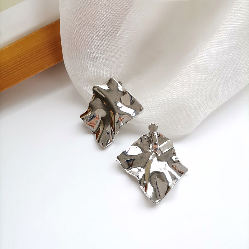 Needle Geometric Metal Quality Creative Irregular Earrings