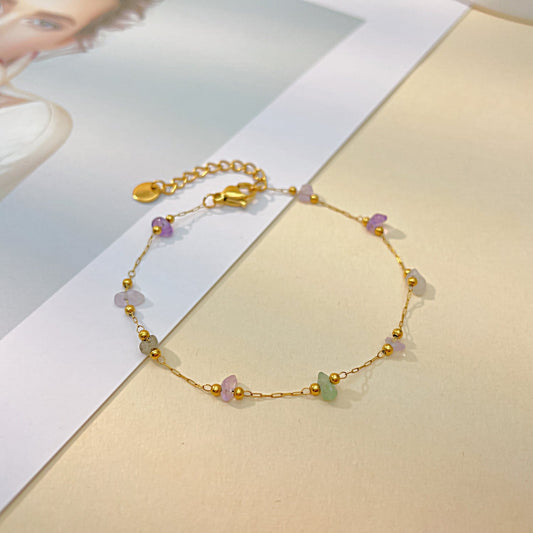 Women's Fashion Titanium Steel Gold Plated Chain Bracelets