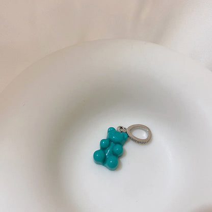 Transparent Bear Metal Smiley Pendant Female Necklaces