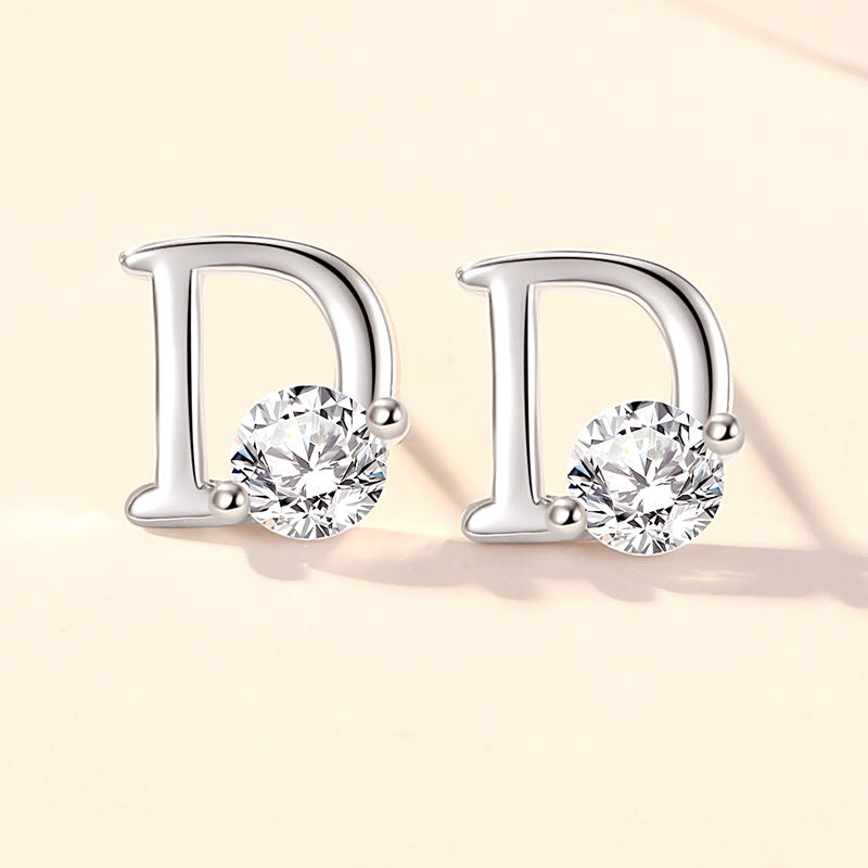Women's Sier Diamond High-grade Fashion Personalized Minority Earrings