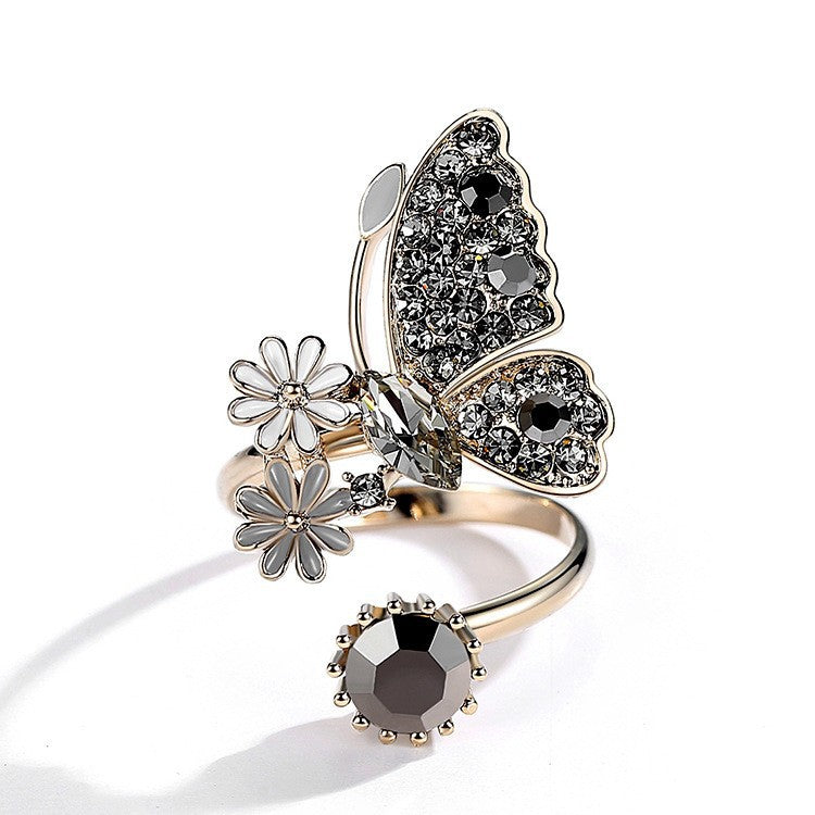 Butterfly Female Three-dimensional Super Fairy Index Rings