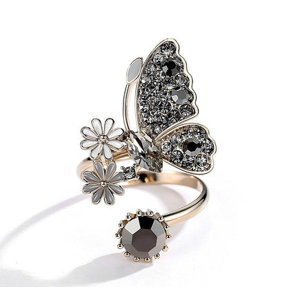 Butterfly Female Three-dimensional Super Fairy Index Rings