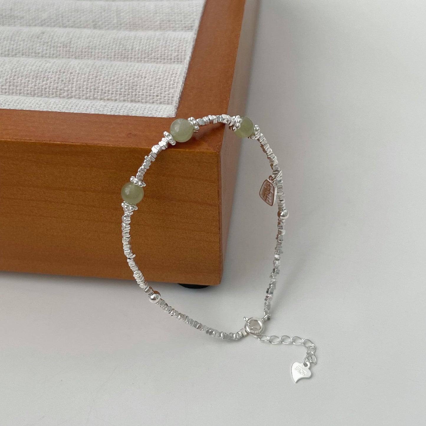 Design Sier Broken Couple Jade Sterling Bracelets