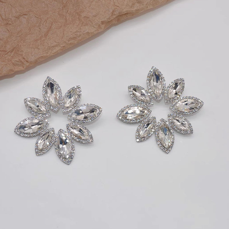 Shiny Diamond Flowers Luxury Fashion Banquet Party Clavicle Necklaces