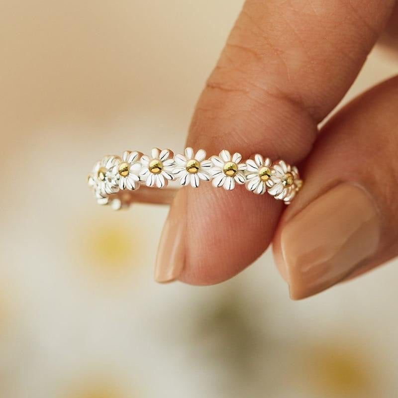 Sweet Little Daisy Flower Female Summer Rings