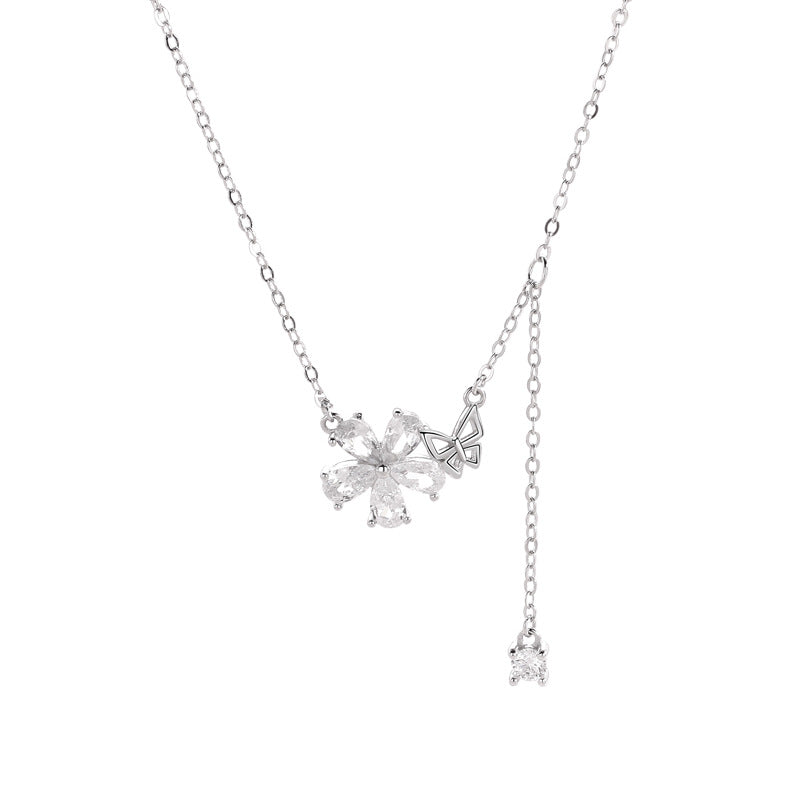 Female Sweet Flowers Clavicle Chain Style Necklaces