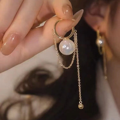 Women's Minority Pearl Chain Pendant Light Luxury Earrings