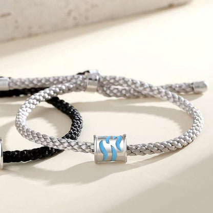 Pair Of Design Lucky Beads Woven Bracelets