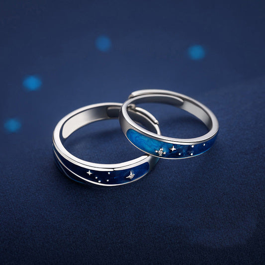 Women's & Men's & Couple Simple Long-distance Love Commemorative Rings