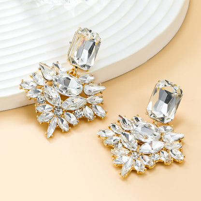 Women's Colorful Crystals Exaggerated Bohemian Style Party Earrings