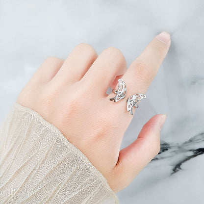 Simple Hollow Butterfly Female Golden Niche Rings