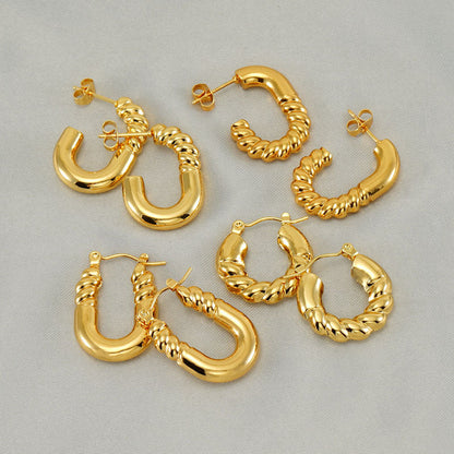 Stainless Steel Gold-plated Retro Personalized High-grade Earrings