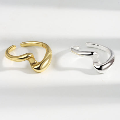 Fashion Geometric Arc Opening Female Trendy Rings