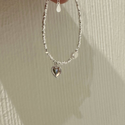 Loving Heart In Sterling Smiley Pearl Bracelets